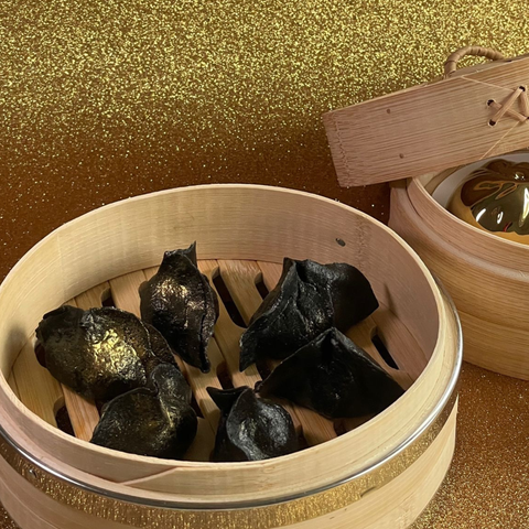 Jiaozi with sea bass
